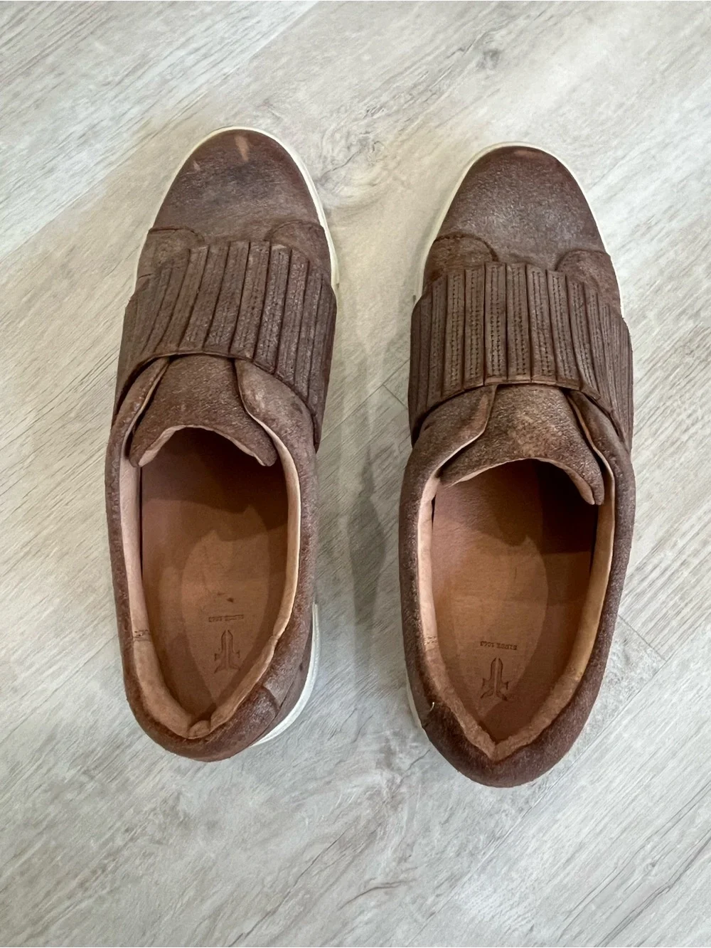 Frye Ivy Gore Slip On Chocolate Brown Leather Sneakers Shoes Womens 9 Comfort